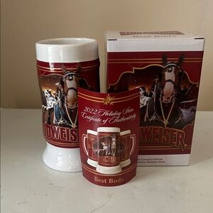 Budweiser  Stein - Red and White Best Buds